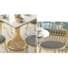 4 Seater Dining Table In Iron With Marble Top and Gold Powder Coated Finished