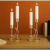 Modern Crescent Moon Candle Holders/Gold Metal Stand Set of 2 /Decorative Table Centerpiece/Golden Home Decor/Diwali Decoration