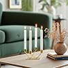 B2B Moradabad Handicrafts Golden 4 Tealight Taper Candle Holder Stand for Home Birthday Decoration I Table Centerpieces Romantic, Birthday, Dinner Home & Bar Decoration Diwali Christmas Church Decors