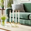 B2B Moradabad Handicrafts Golden 4 Tealight Taper Candle Holder Stand for Home Birthday Decoration I Table Centerpieces Romantic, Birthday, Dinner Home & Bar Decoration Diwali Christmas Church Decors