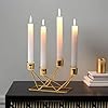 B2B Moradabad Handicrafts Golden 4 Tealight Taper Candle Holder Stand for Home Birthday Decoration I Table Centerpieces Romantic, Birthday, Dinner Home & Bar Decoration Diwali Christmas Church Decors