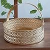 Set Of 2 Metal Meshwire Hamper Shagun Basket / Tray Platter For Packing & Serving Fruits, Sweets & Gifts (Round)( Powder Coated Gold)