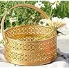Set Of 2 Metal Meshwire Hamper Shagun Basket / Tray Platter For Packing & Serving Fruits, Sweets & Gifts (Round)( Powder Coated Gold)