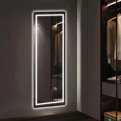 LEDmirrorwritingsonthewall_2 LED Full Length Sleek Designer Wall/Floor Mirror - Rectangle