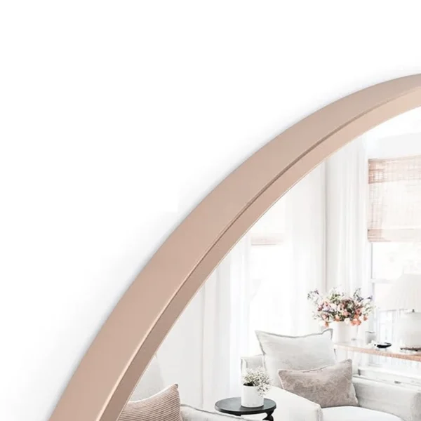 RoseGold Round Mirror in Steel Frame