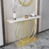 Circular Decorative Golden Metal Finish Stylish Console Table