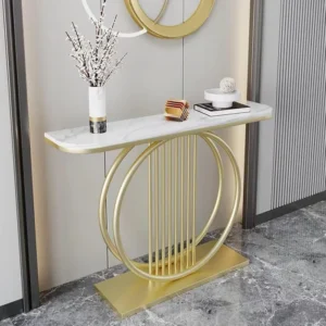 circular-decorative-golden-metal-finish-stylish-console-table-MT210_4 Circular Decorative Golden Metal Finish Stylish Console Table